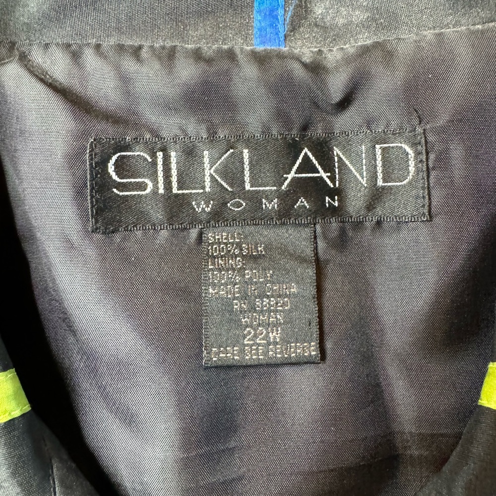 SILKLAND WOMAN Size 22W Plus Silk Bright Stripes Boutique Jacket Excellent - Picture 6 of 6